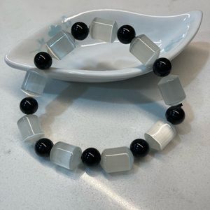 Black and white beaded bracelet.